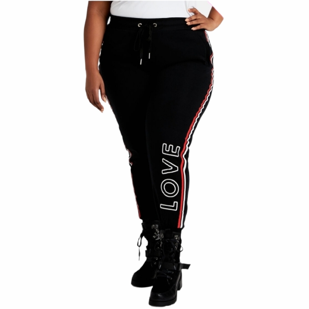 Ashley Stewart Black Track Joggers, 1X